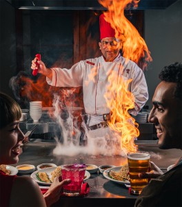 a chef cooking in a restaurant